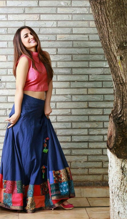 Gorgeous Blue Printed Ceremonial lehenga