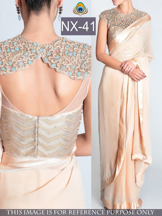 Gorgeous cream stylist party wear saree