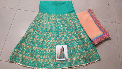 Gorgeous embroidered green bridal ceremonial lehenga