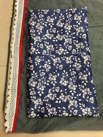 Gorgeous Gray Plain & Printed Saree