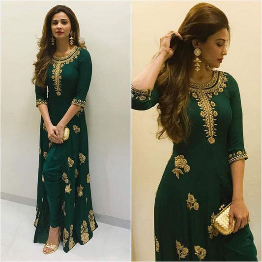 Gorgeous Green embroidered Wedding Anarkali Suit
