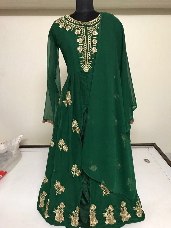 Gorgeous Green embroidered Wedding Anarkali Suit