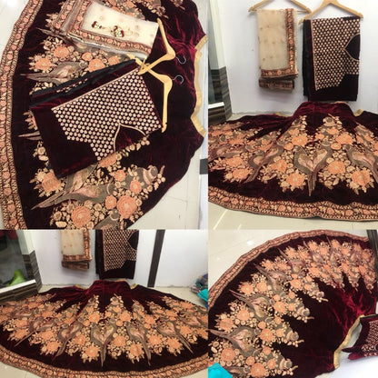 Gorgeous heavy embroidered Bridal lehenga