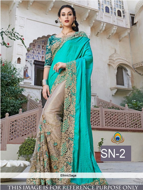 Gorgeous heavy embroidered wedding saree