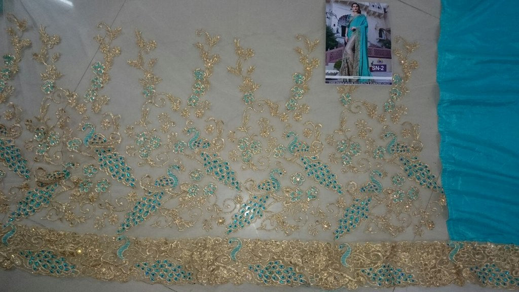 Gorgeous heavy embroidered wedding saree