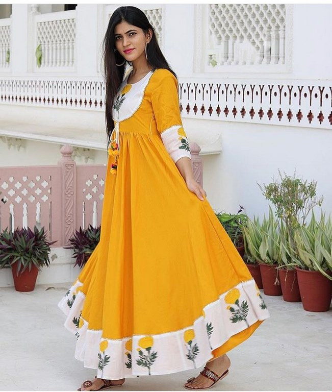 Gorgeous Multicolor Plain Printed Kurtis