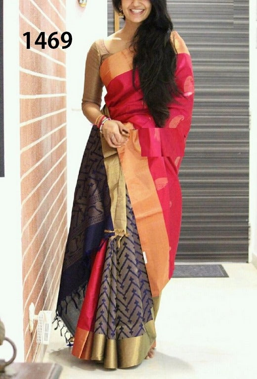Gorgeous Multicolor Printed Festival Saree