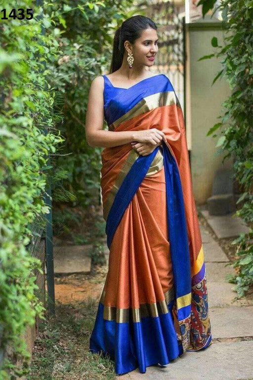 Gorgeous Orange Printed Party wear Saree