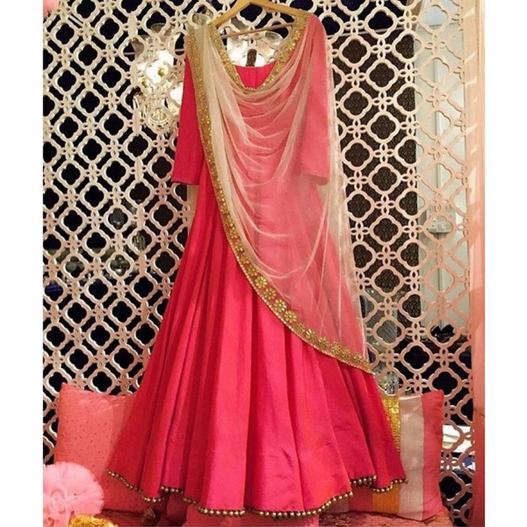 Gorgeous pink anarkali suit