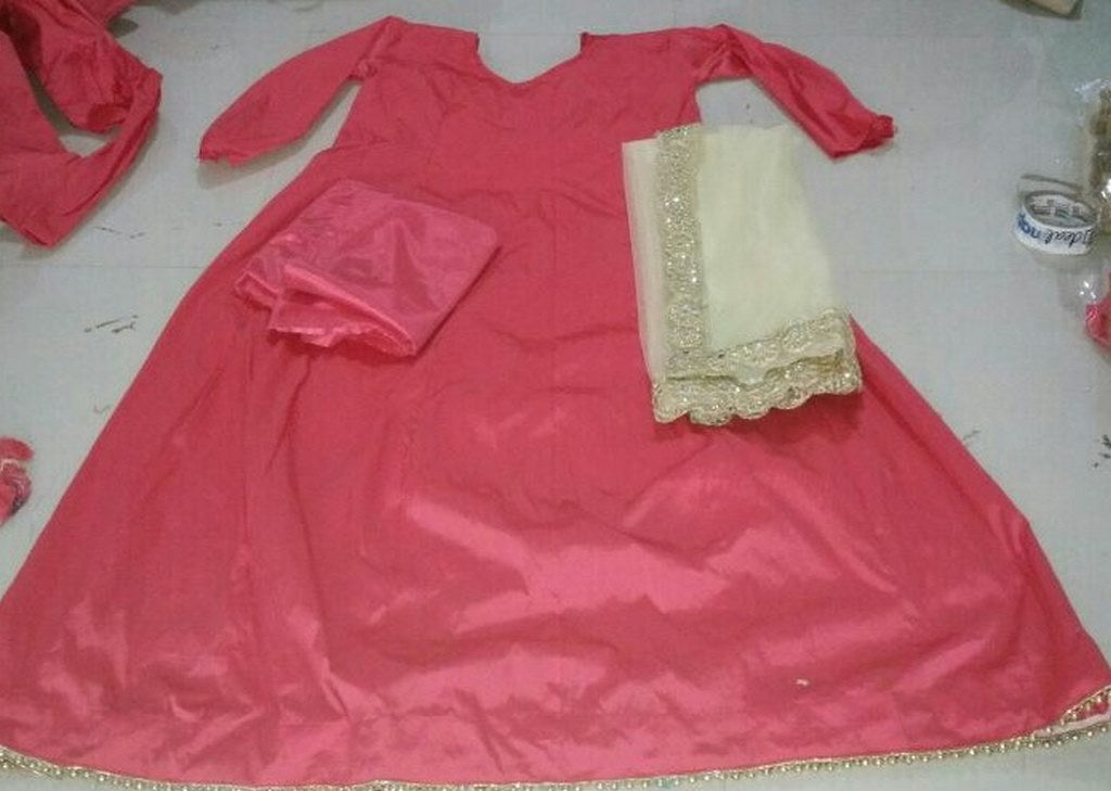 Gorgeous pink anarkali suit