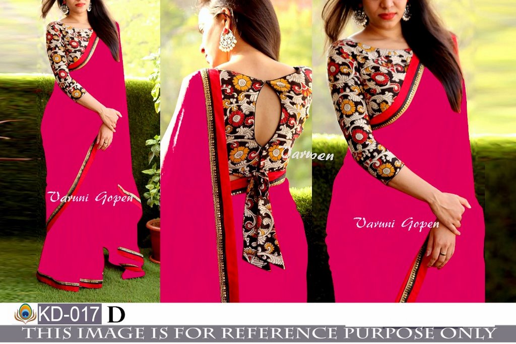 Gorgeous pink partywear saree with fancy blouse