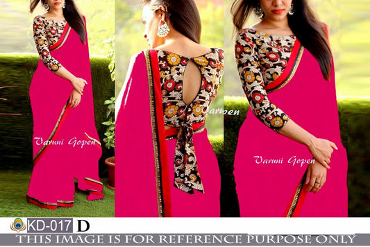 Gorgeous pink partywear saree with fancy blouse