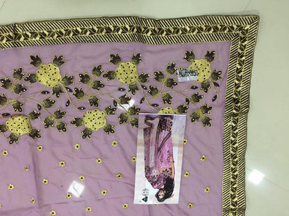 Gorgeous Purple embroidered Wedding Saree