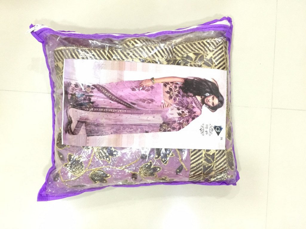 Gorgeous Purple embroidered Wedding Saree