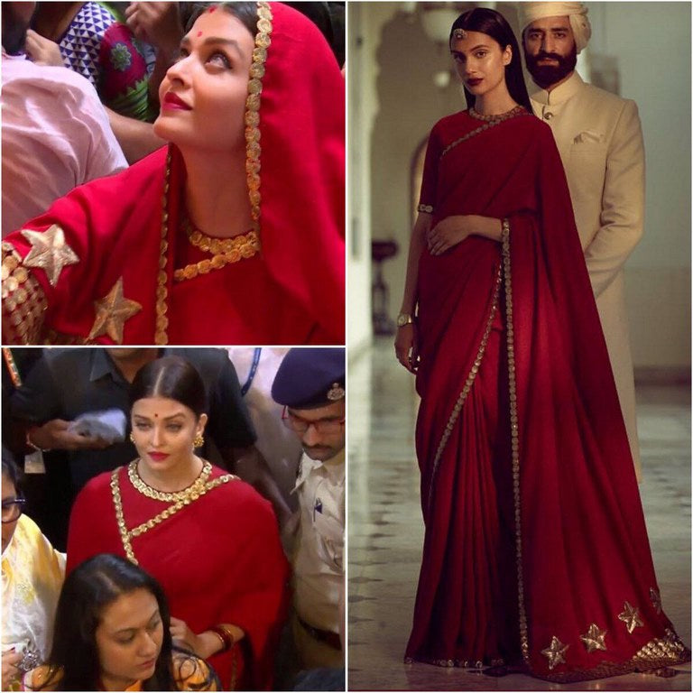 Gorgeous Red embroidered Any Festival Saree