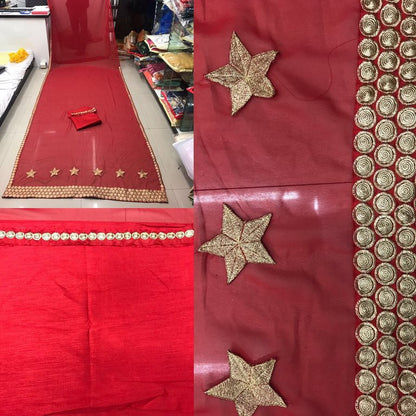 Gorgeous Red embroidered Any Festival Saree