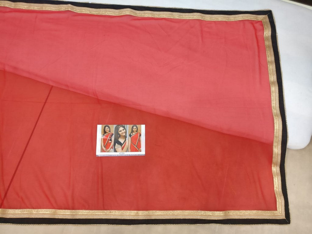 Gorgeous red georgette partywear saree