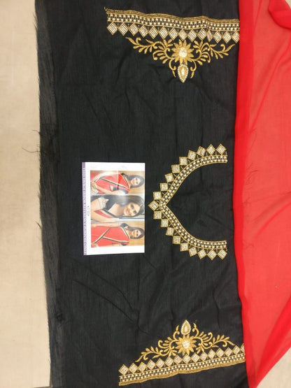 Gorgeous red georgette partywear saree