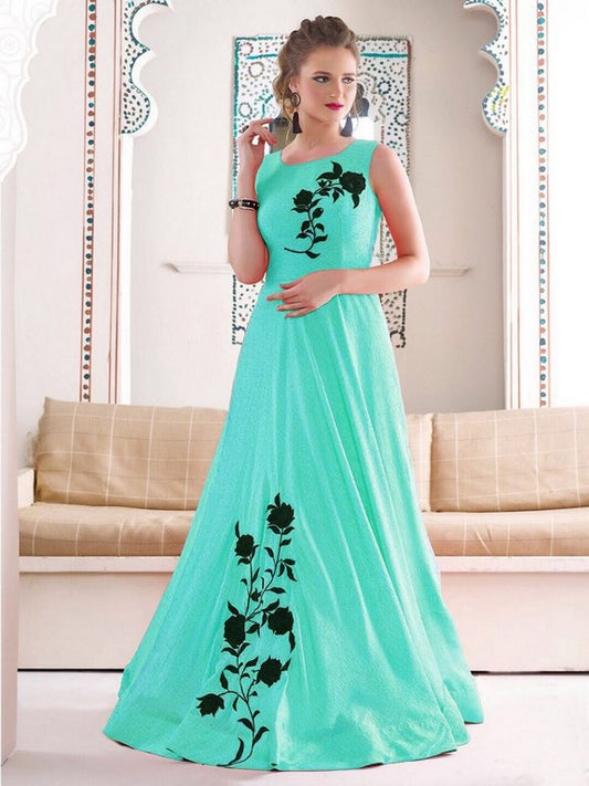 Gorgeous sky handworked Ceremonial Gown