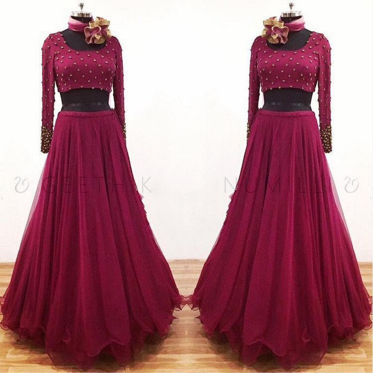 Gorgeous wine maroon stylist lehenga
