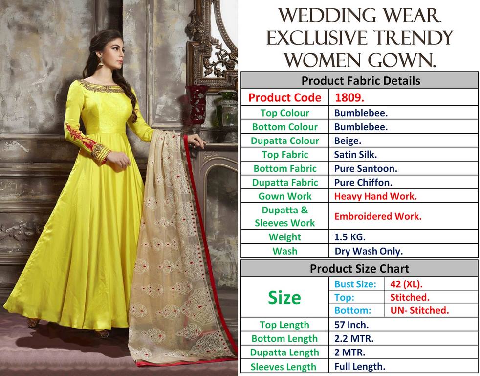 Gorgeous yellow handworked anarkali suit for wedding