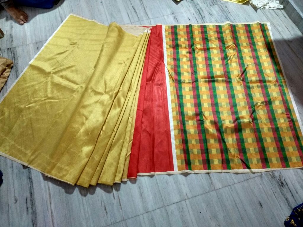 Gorgeous Yellow Plain Any Festival Saree