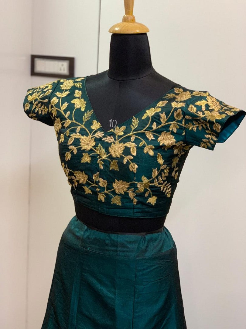 Green designer embroidered wedding lehenga choli