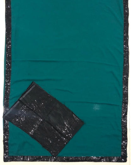 Green georgette sequence work partywear saree