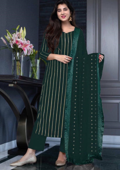 Green georgette sequence work salwar suit