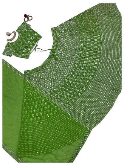 Green heavy work designer wedding lehenga choli
