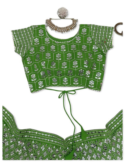 Green heavy work designer wedding lehenga choli