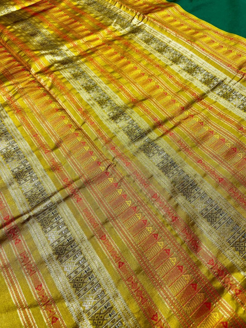 Green likchi silk jacquard work saree