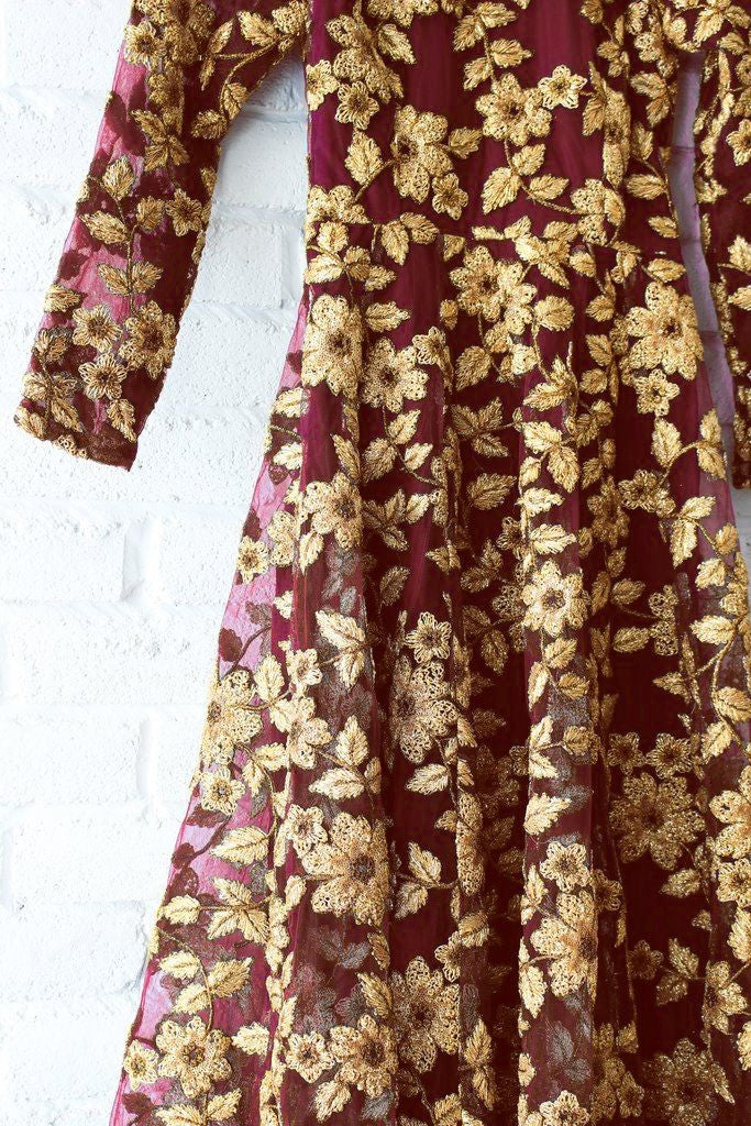 Green net Heavy embroidered bridal gown