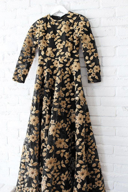 Green net Heavy embroidered bridal gown