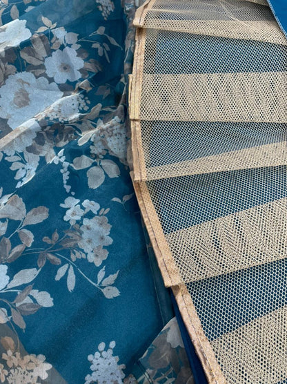 Green organza embroidered with sequence work lehenga choli