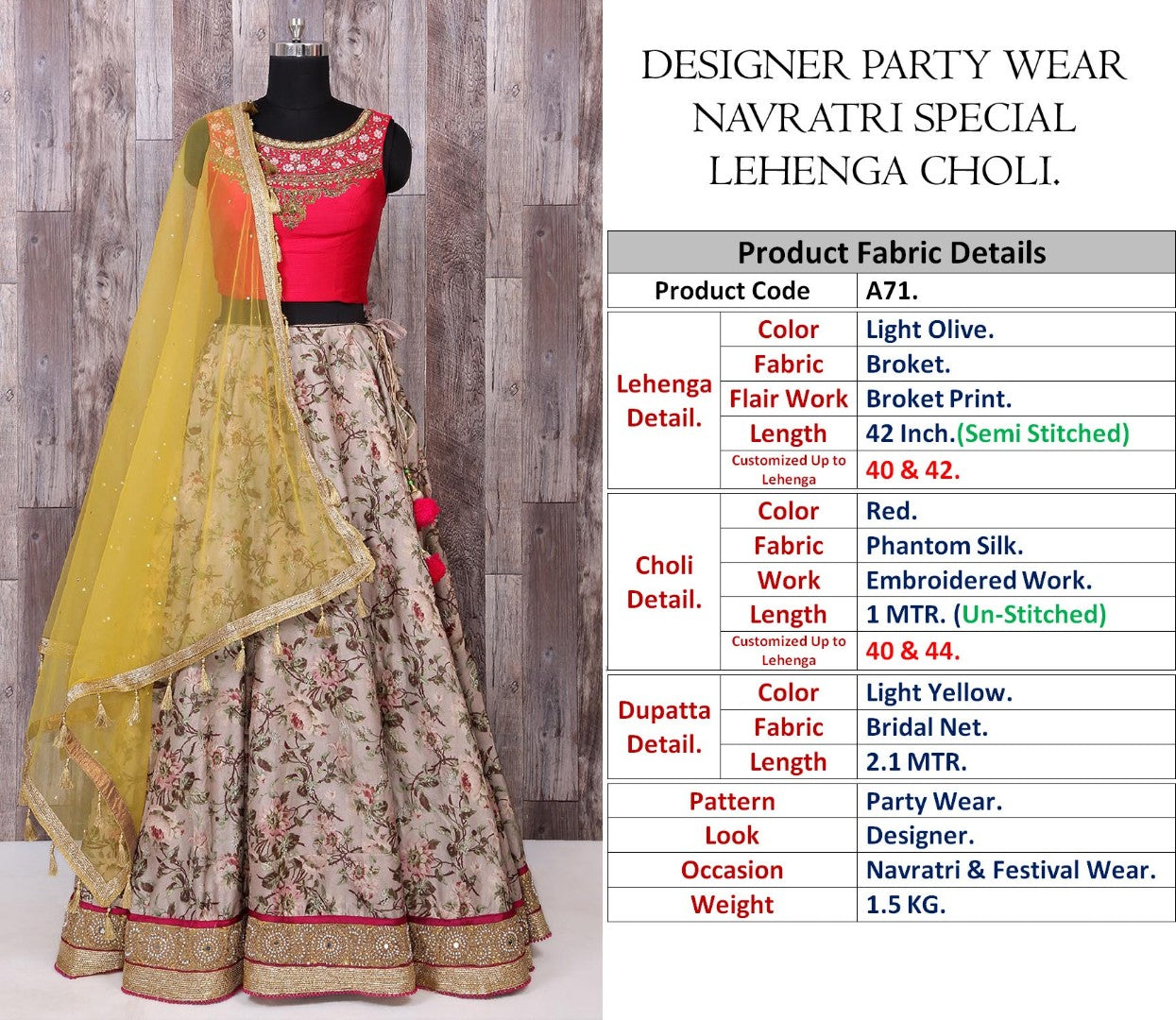 grey broket printed festival wear lehenga choli