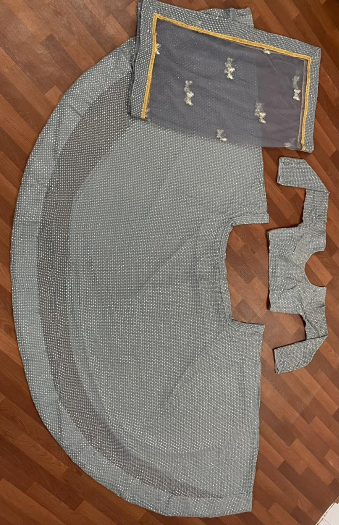 Grey georgette embroidered with sequence work lehenga choli
