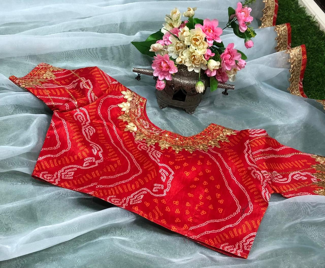 Grey heavy organza silk sequence work fancy saree