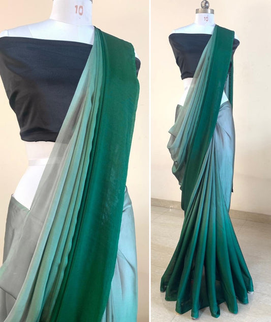 Grey rangoli silk party wear saree