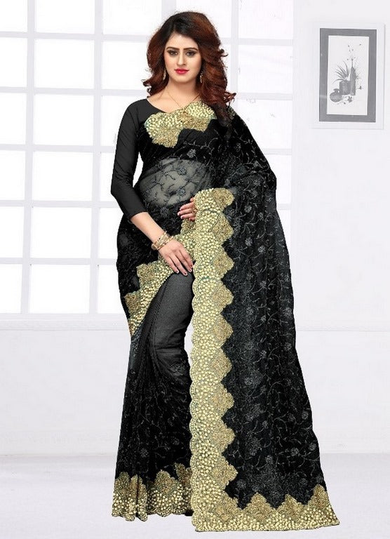 Heavy embroidered and handwork wedding saree