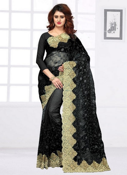 Heavy embroidered and handwork wedding saree