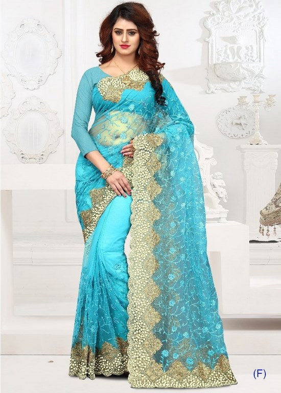 Heavy embroidered and handwork wedding saree