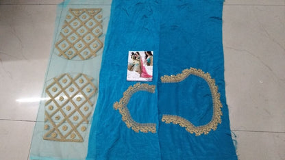 Heavy embroidered blue bridal wedding lehenga