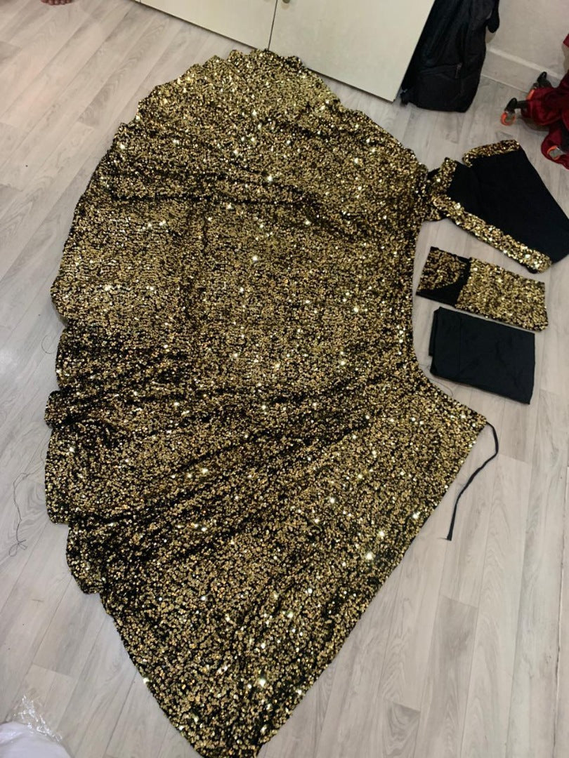 Heavy golden sequence work designer lehenga choli