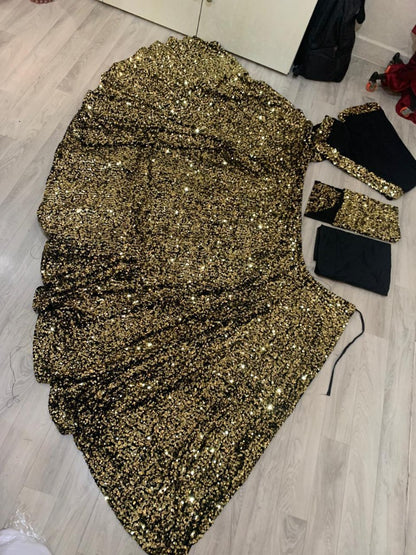 Heavy golden sequence work designer lehenga choli