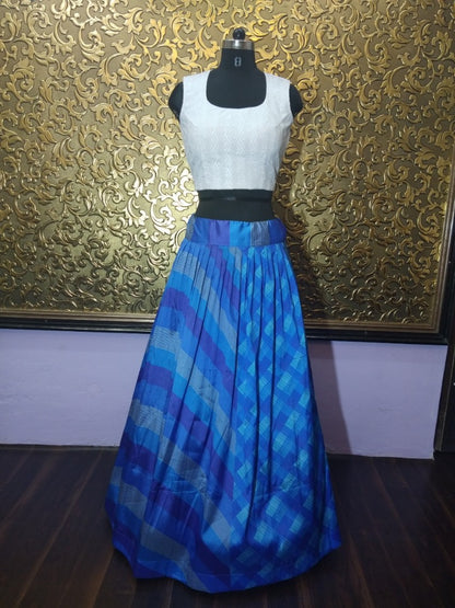 jhanvi kapoor blue tapeta silk bollywood crop top casual lehenga