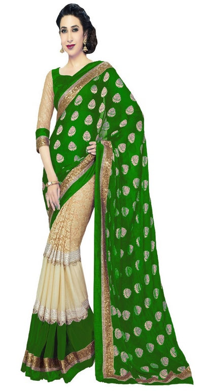 karishma gorgeous green saree