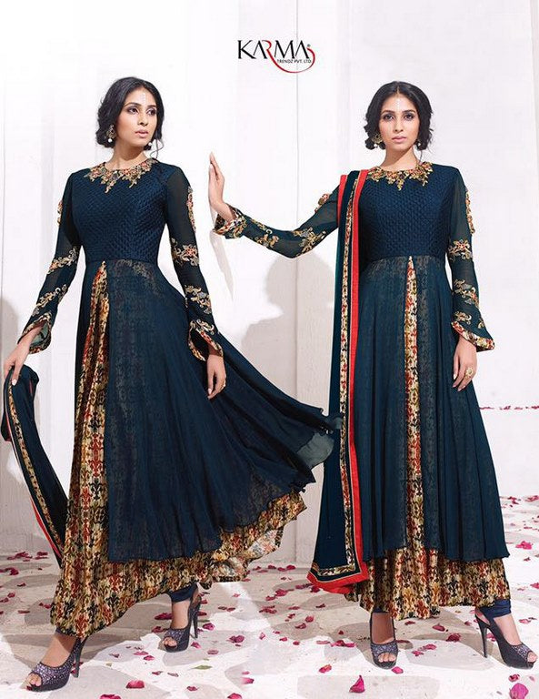 Karma designer dark blue salwar suit