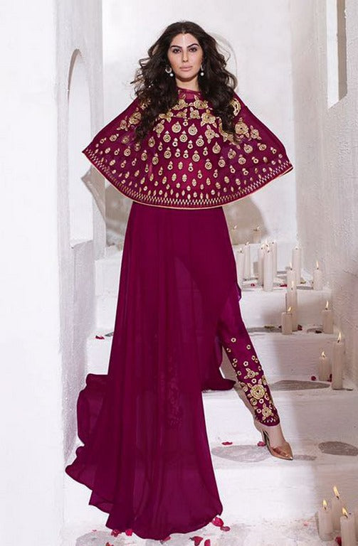Karma designer dark pink salwar suit