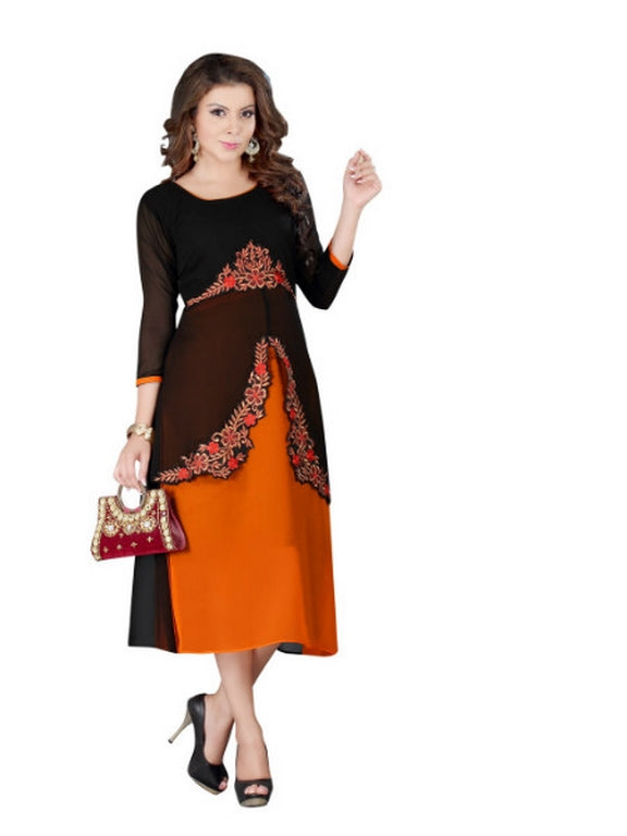 KG fashion digital print with embroidered kurti